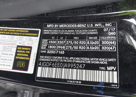 2018 Mercedes-Benz Gls 450 4Matic из США, поврежденный, VIN 4JGDF6EE0JA995247